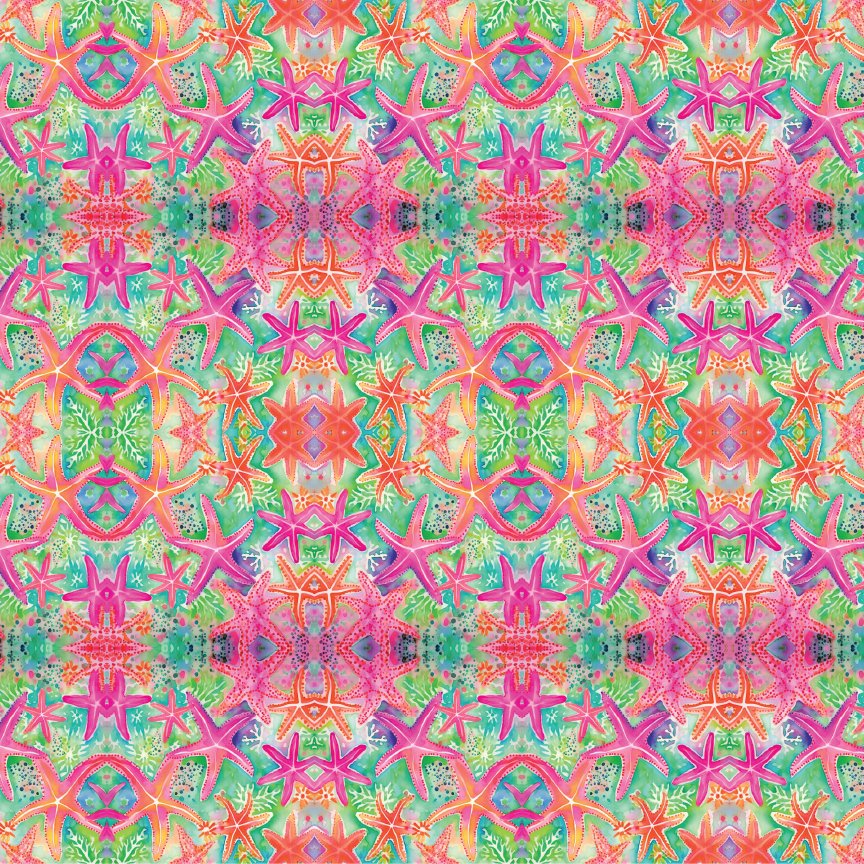 Preppy Starfish Pattern Acrylic Sheets - CMB Pattern Acrylic